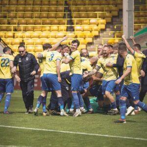 Celebrations at Carrow Road after a Norton Athletic Win
