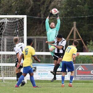 Goalkeeper getting unbelievable save